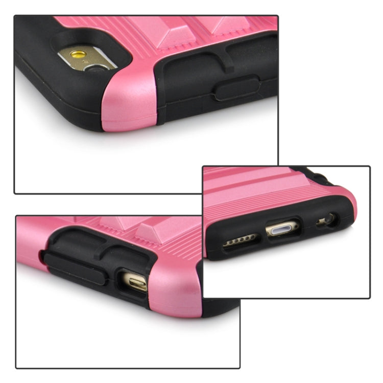 2 in 1 Split Sliding Silicone+Plastic Case with Holder for iPhone 6 & 6S