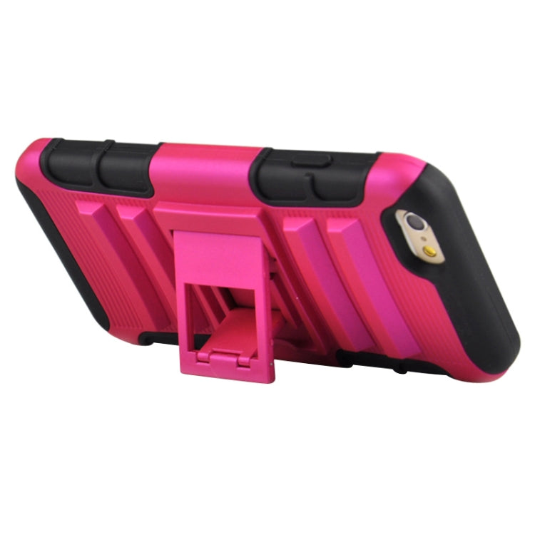 2 in 1 Split Sliding Silicone+Plastic Case with Holder for iPhone 6 & 6S
