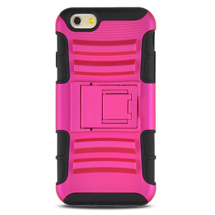 2 in 1 Split Sliding Silicone+Plastic Case with Holder for iPhone 6 & 6S