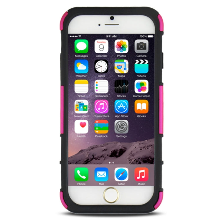 2 in 1 Split Sliding Silicone+Plastic Case with Holder for iPhone 6 & 6S