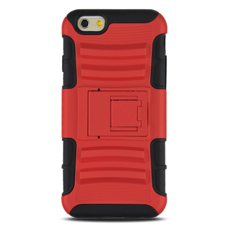 2 in 1 Split Sliding Silicone+Plastic Case with Holder for iPhone 6 & 6S