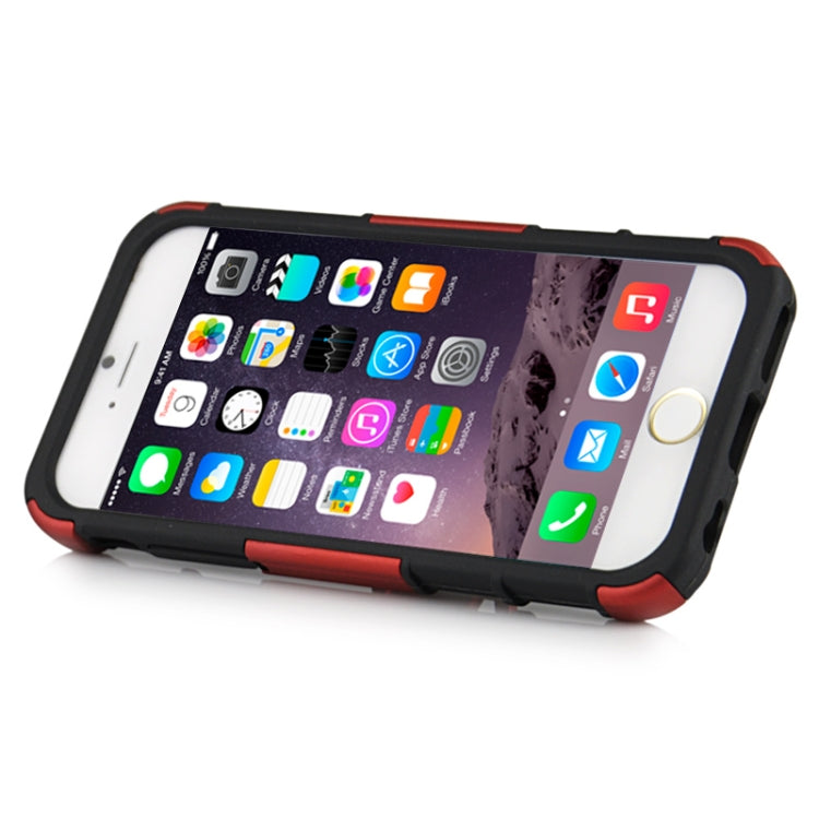 2 in 1 Split Sliding Silicone+Plastic Case with Holder for iPhone 6 & 6S