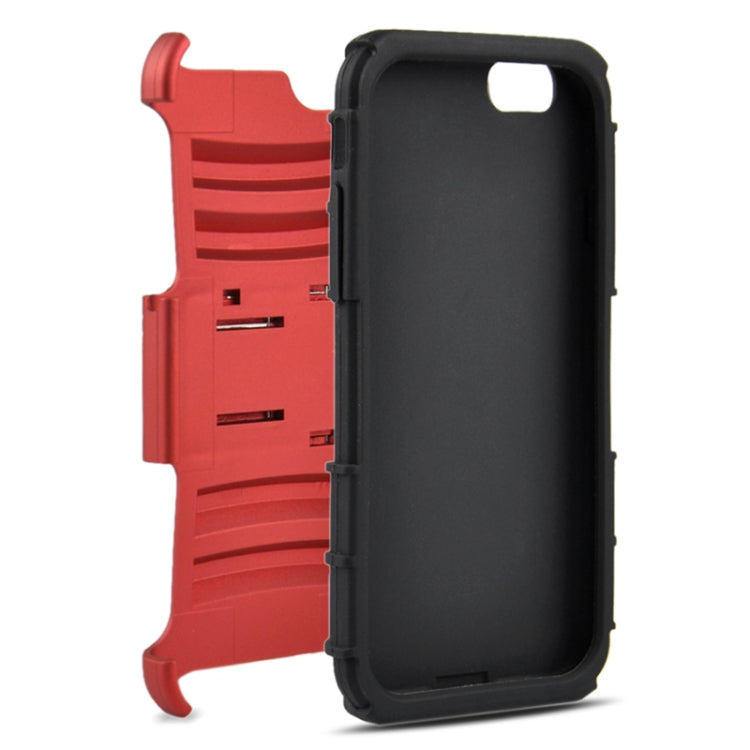 2 in 1 Split Sliding Silicone+Plastic Case with Holder for iPhone 6 & 6S