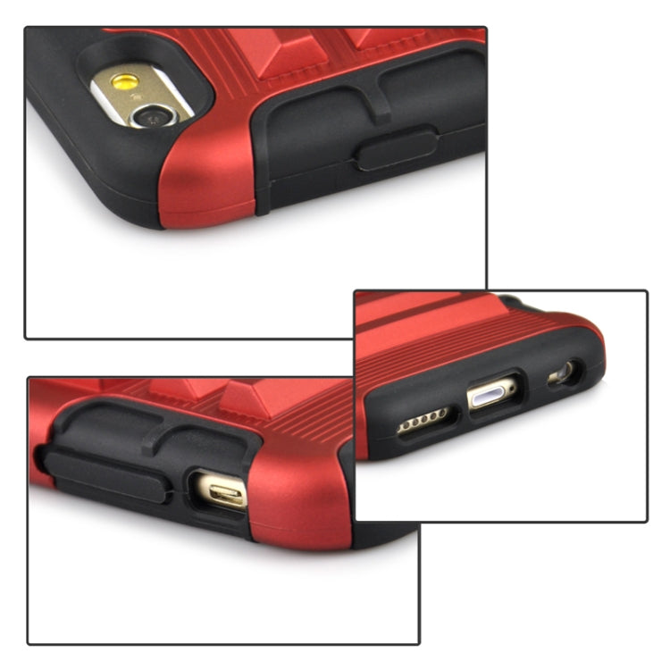 2 in 1 Split Sliding Silicone+Plastic Case with Holder for iPhone 6 & 6S