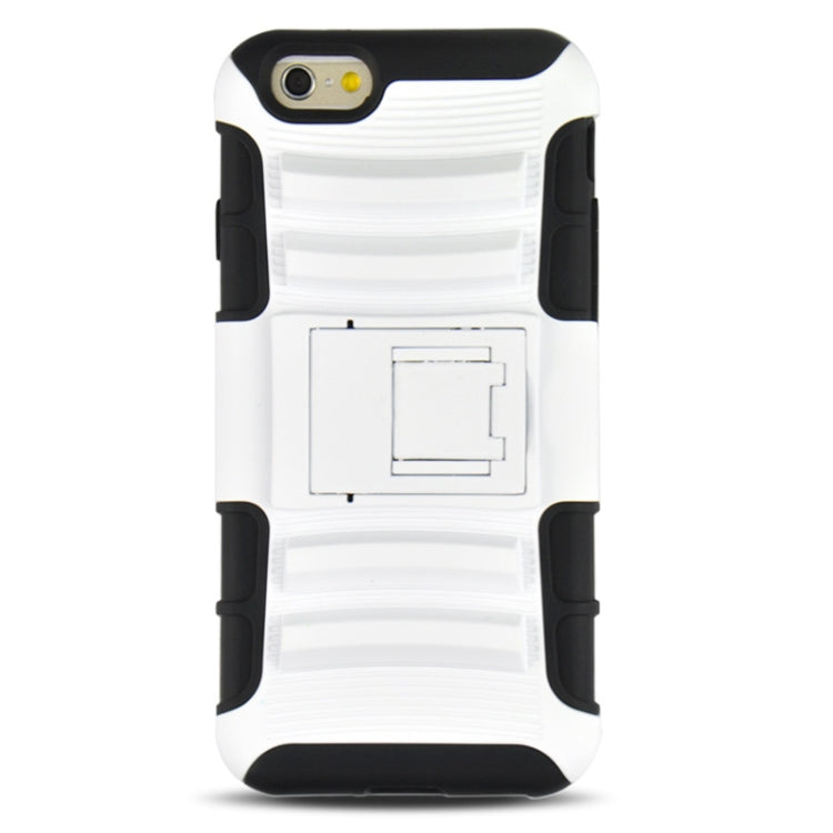 2 in 1 Split Sliding Silicone+Plastic Case with Holder for iPhone 6 & 6S