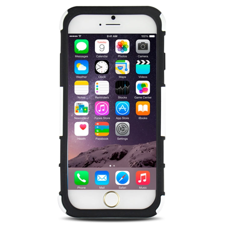 2 in 1 Split Sliding Silicone+Plastic Case with Holder for iPhone 6 & 6S