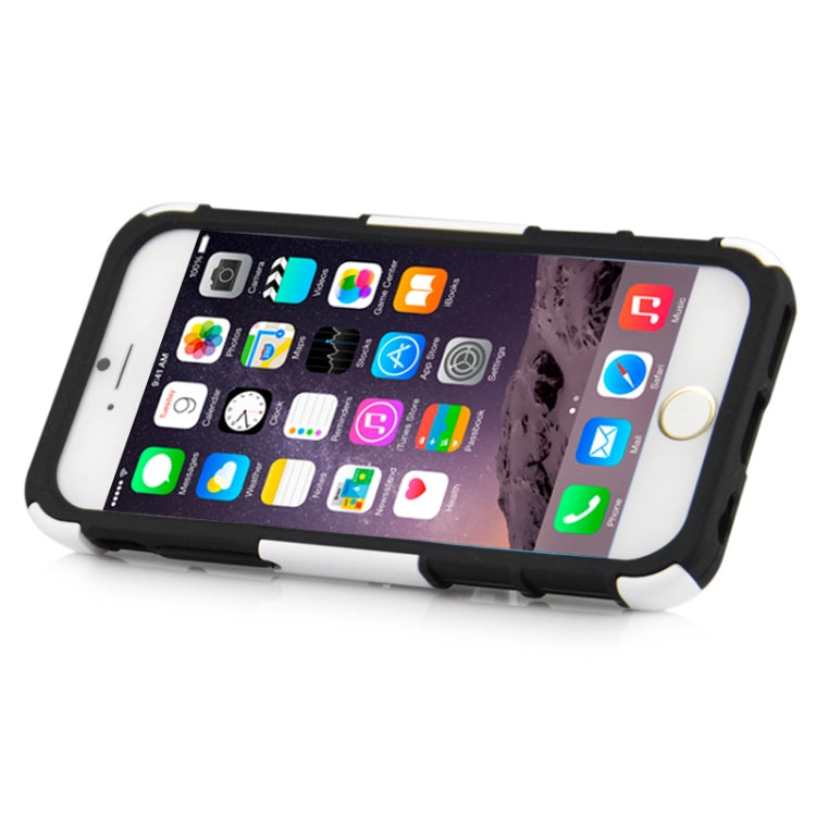 2 in 1 Split Sliding Silicone+Plastic Case with Holder for iPhone 6 & 6S