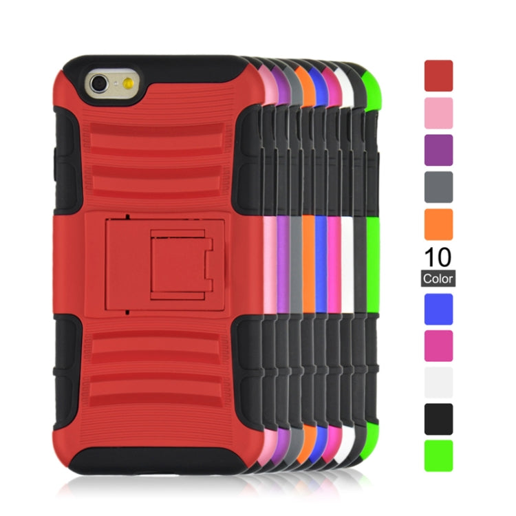 2 in 1 Split Sliding Silicone+Plastic Case with Holder for iPhone 6 & 6S
