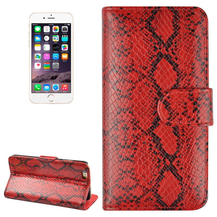 Snakeskin Texture Horizontal Flip PU Leather Case with Card Slot&Holder for iPhone 6 & 6S