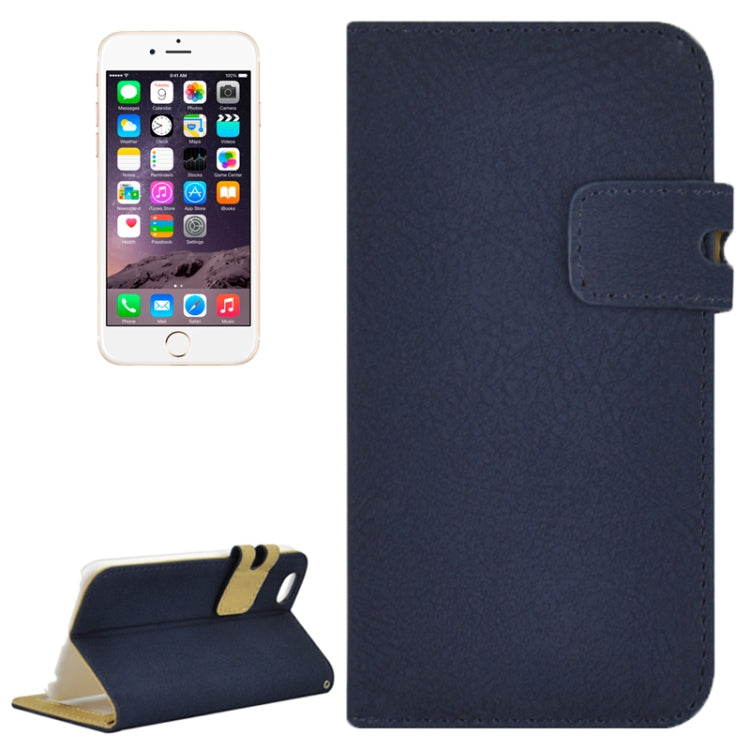 Scrub Feel Horizontal Flip Magnetic Button Leather Case with Card Slot&Holder for iPhone 6 & 6S