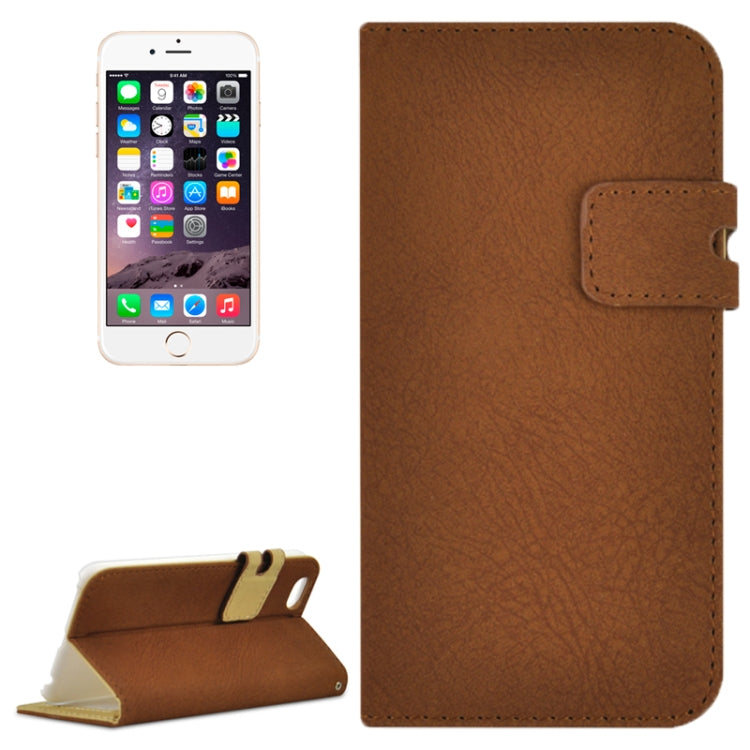 Scrub Feel Horizontal Flip Magnetic Button Leather Case with Card Slot&Holder for iPhone 6 & 6S