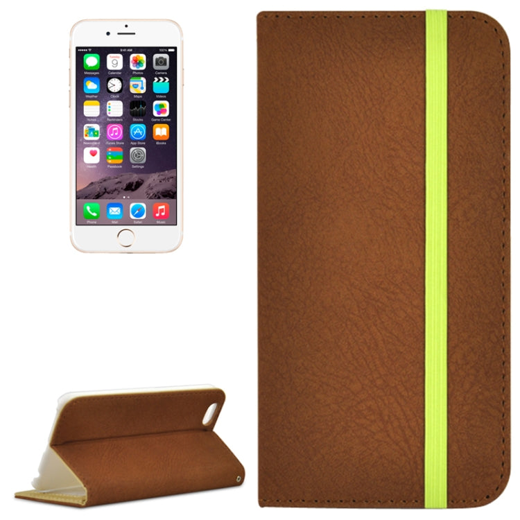 Scrub Feel Horizontal Flip PU Leather Case with Rubber Bands&Card Solts&Holder for iPhone 6 & 6S