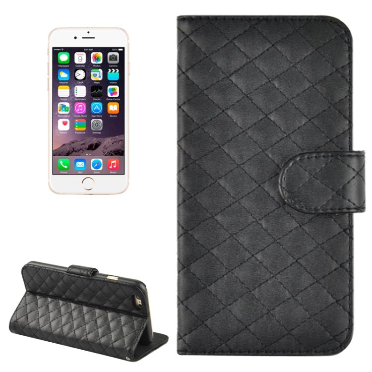 Plaid Stitching Line Horizontal Flip PU Leather Case with Card Slots & Holder for iPhone 6