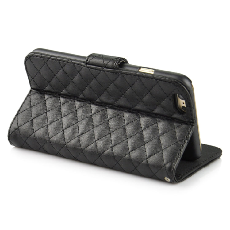 Plaid Stitching Line Horizontal Flip PU Leather Case with Card Slots & Holder for iPhone 6
