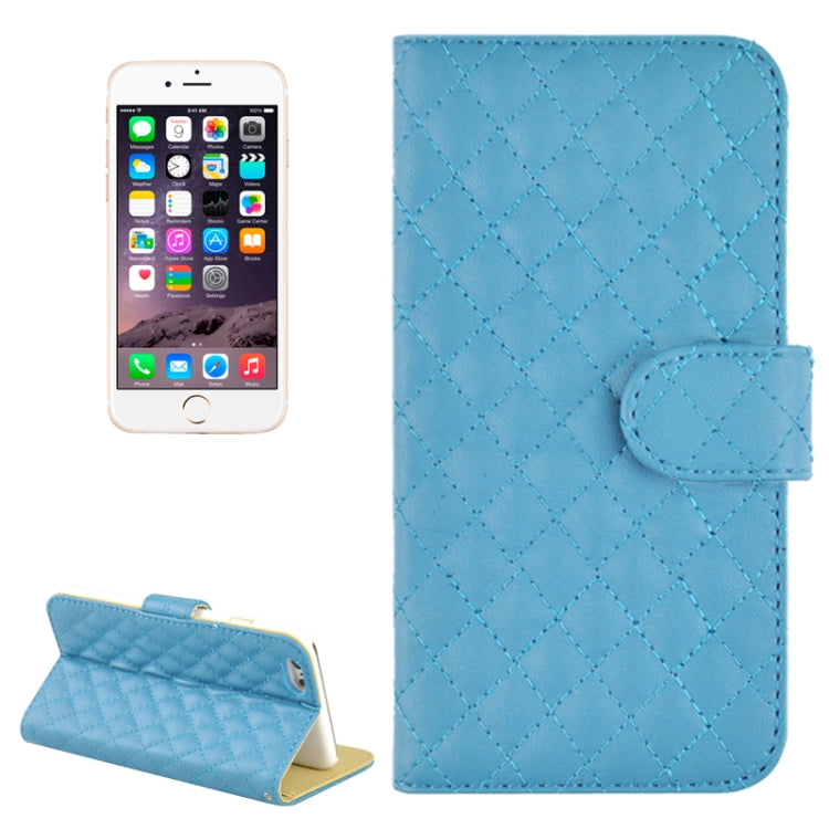 Plaid Stitching Line Horizontal Flip PU Leather Case with Card Slots & Holder for iPhone 6