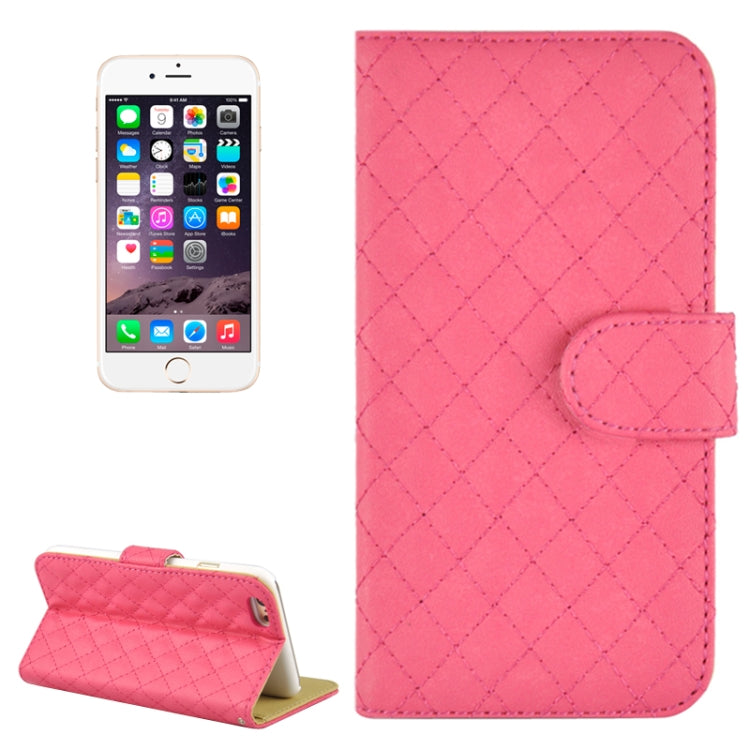 Plaid Stitching Line Horizontal Flip PU Leather Case with Card Slots & Holder for iPhone 6