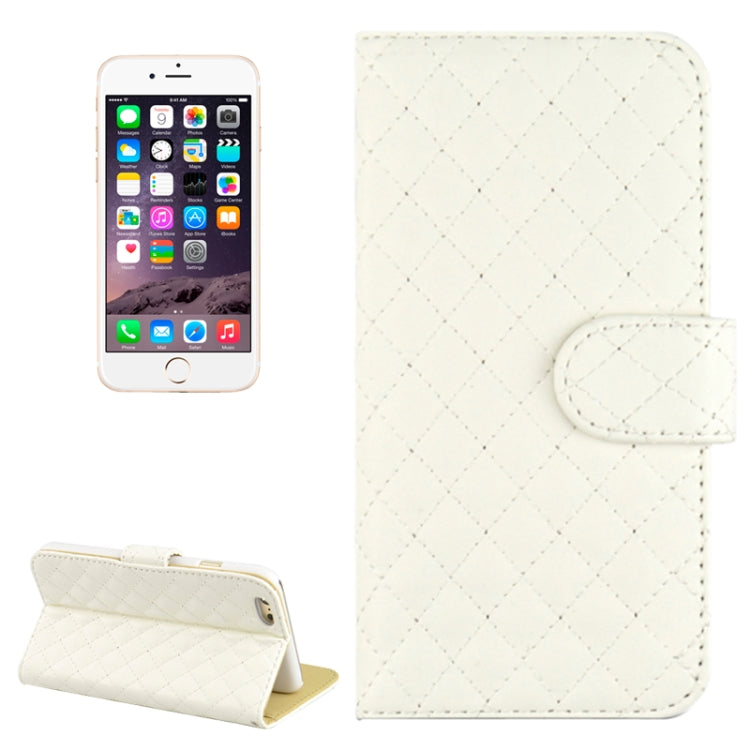 Plaid Stitching Line Horizontal Flip PU Leather Case with Card Slots & Holder for iPhone 6