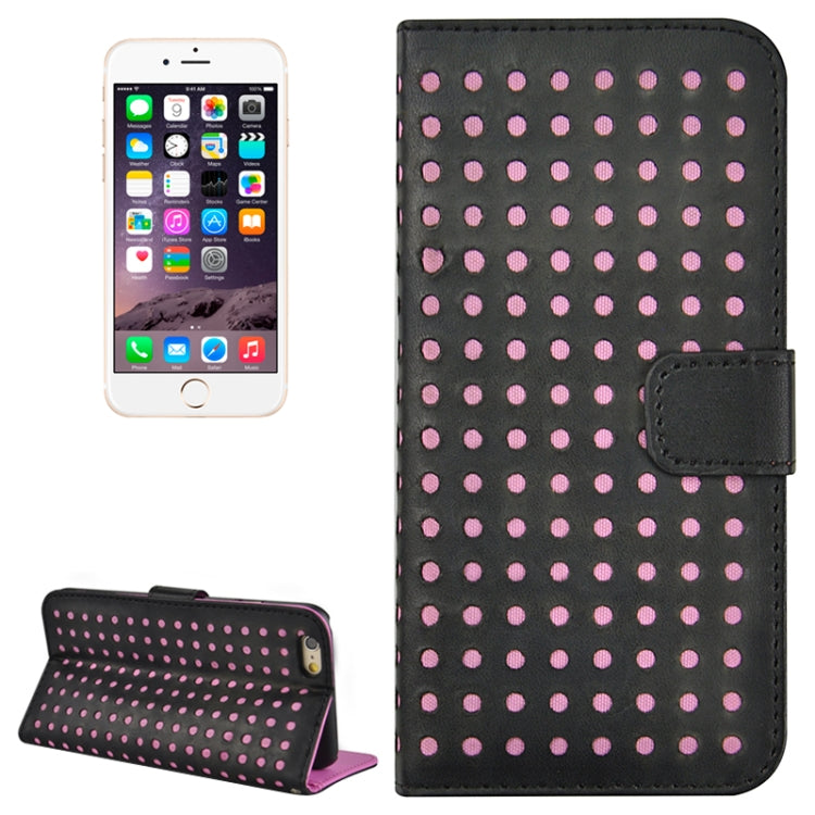 Ultra-thin Hollow Out Dot Horizontal Flip Leather Case with Card Slots&Holder for iPhone 6 & 6S
