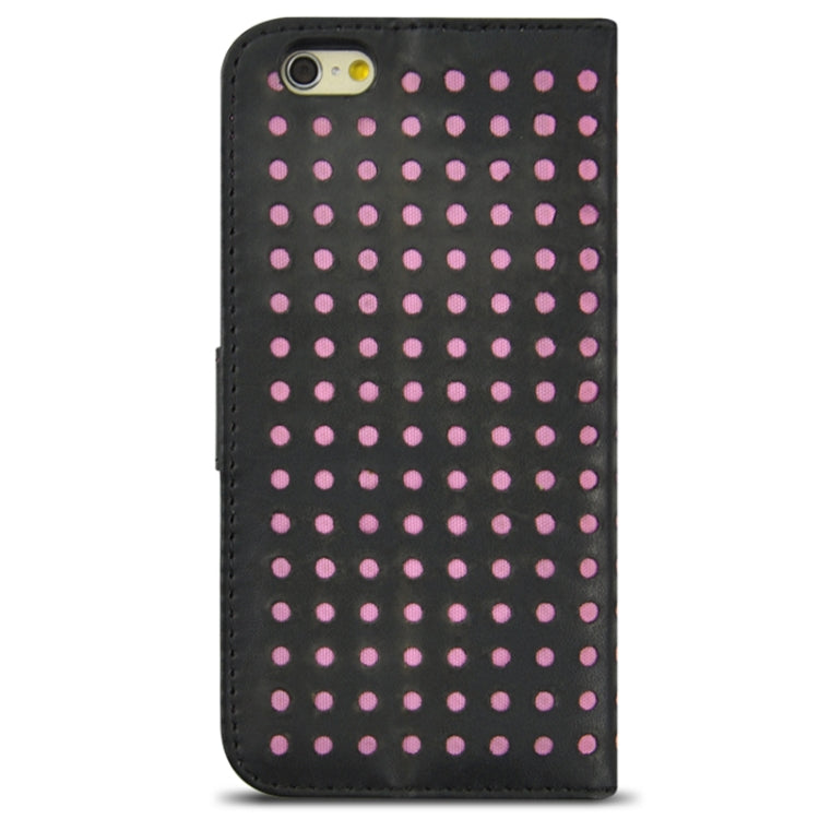 Ultra-thin Hollow Out Dot Horizontal Flip Leather Case with Card Slots&Holder for iPhone 6 & 6S
