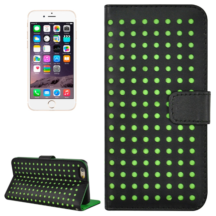Ultra-thin Hollow Out Dot Horizontal Flip Leather Case with Card Slots&Holder for iPhone 6 & 6S