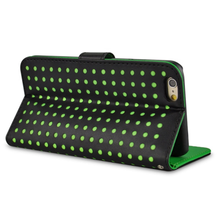 Ultra-thin Hollow Out Dot Horizontal Flip Leather Case with Card Slots&Holder for iPhone 6 & 6S