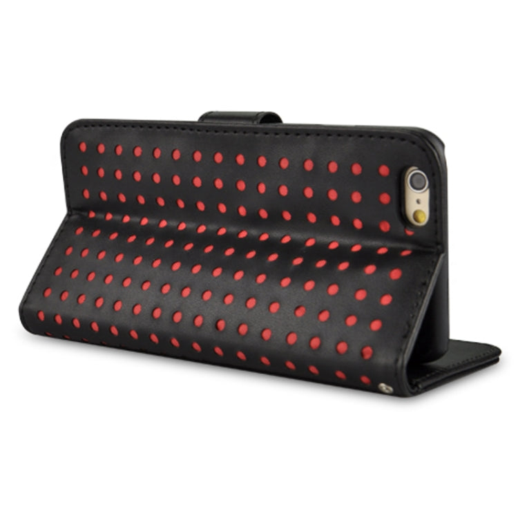 Ultra-thin Hollow Out Dot Horizontal Flip Leather Case with Card Slots&Holder for iPhone 6 & 6S