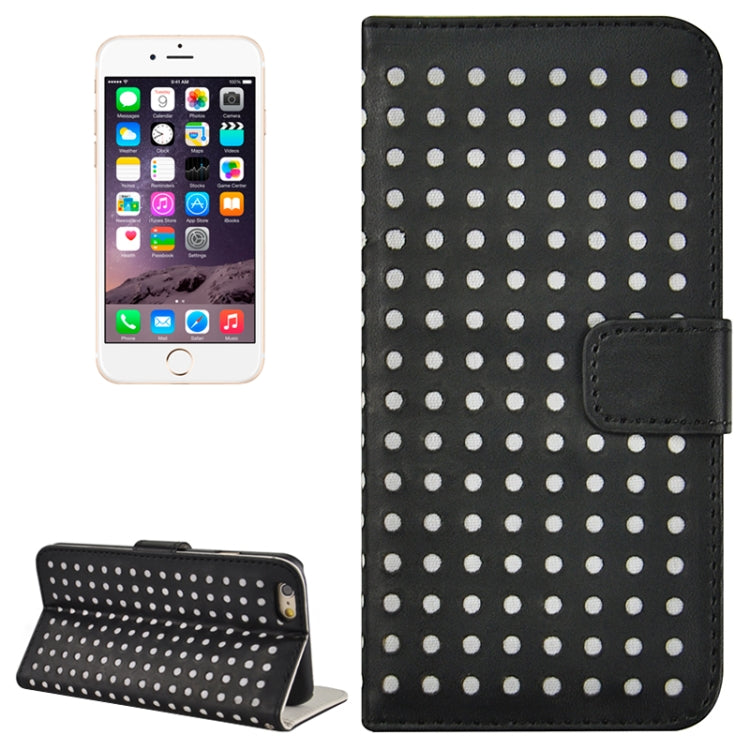Ultra-thin Hollow Out Dot Horizontal Flip Leather Case with Card Slots&Holder for iPhone 6 & 6S