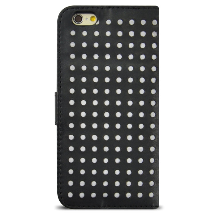 Ultra-thin Hollow Out Dot Horizontal Flip Leather Case with Card Slots&Holder for iPhone 6 & 6S