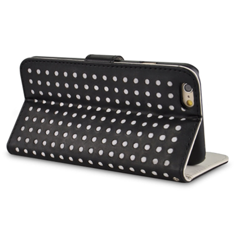 Ultra-thin Hollow Out Dot Horizontal Flip Leather Case with Card Slots&Holder for iPhone 6 & 6S