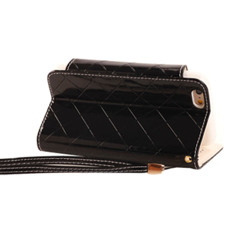 Wallet Style Diamond Encrusted Leather Case with Lanyard & Card Slots & Money Pocket for iPhone 6