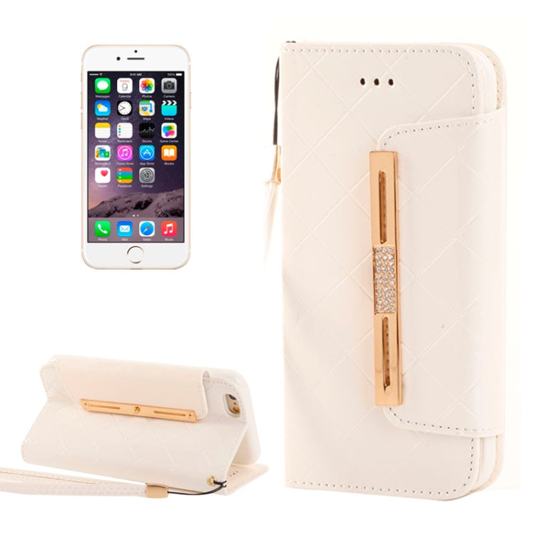 Wallet Style Diamond Encrusted Leather Case with Lanyard & Card Slots & Money Pocket for iPhone 6
