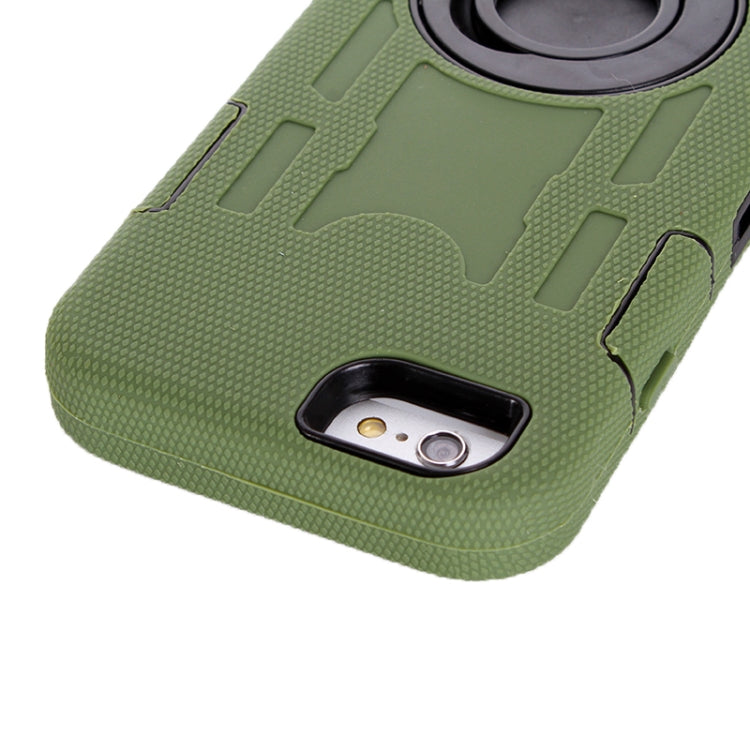 Shockproof Touch Screen + Silicone + Hard Plastic Combination Case with Ring Holder for iPhone 6