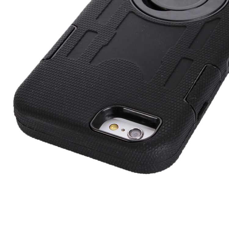 Shockproof Touch Screen + Silicone + Hard Plastic Combination Case with Ring Holder for iPhone 6