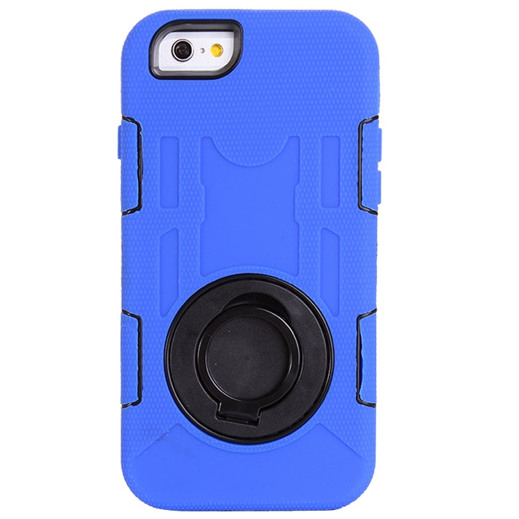 Shockproof Touch Screen + Silicone + Hard Plastic Combination Case with Ring Holder for iPhone 6