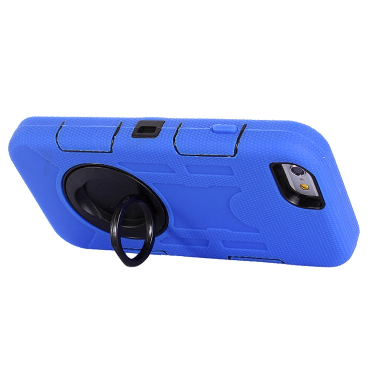 Shockproof Touch Screen + Silicone + Hard Plastic Combination Case with Ring Holder for iPhone 6