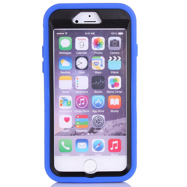 Shockproof Touch Screen + Silicone + Hard Plastic Combination Case with Ring Holder for iPhone 6