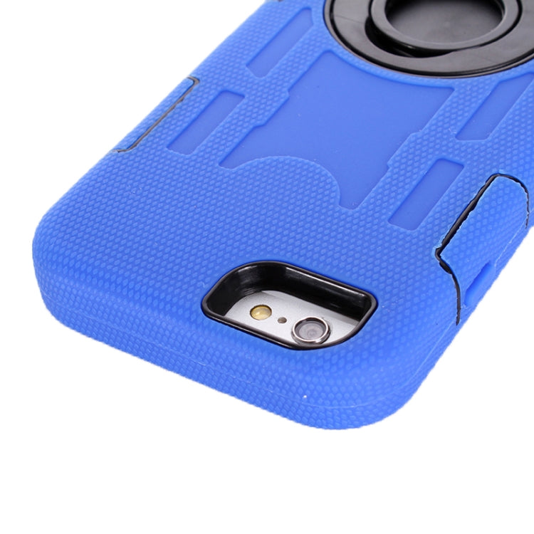 Shockproof Touch Screen + Silicone + Hard Plastic Combination Case with Ring Holder for iPhone 6