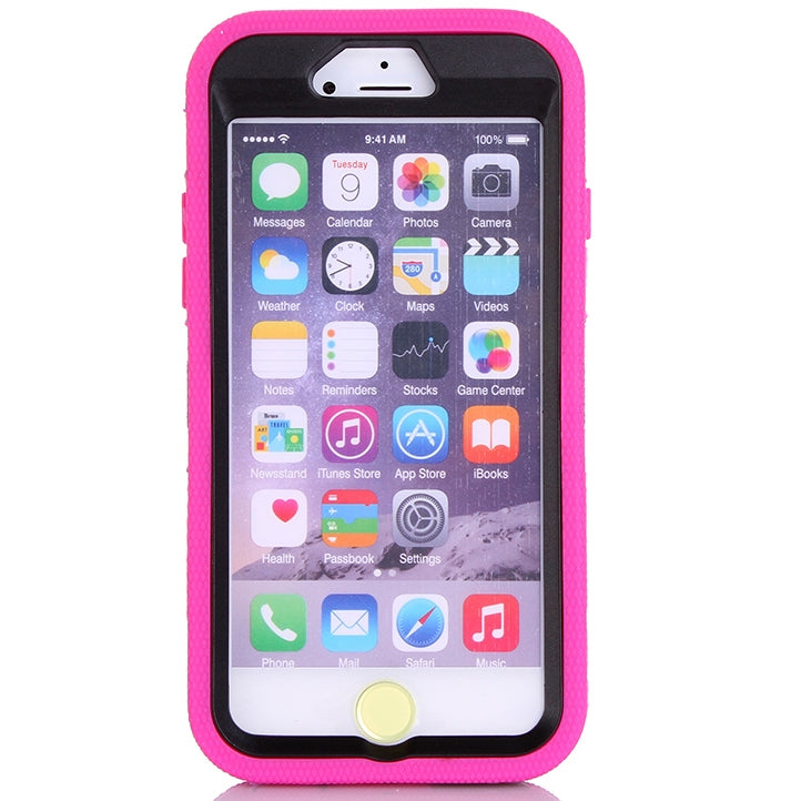 Shockproof Touch Screen + Silicone + Hard Plastic Combination Case with Ring Holder for iPhone 6