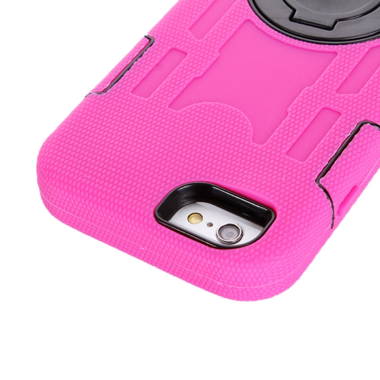 Shockproof Touch Screen + Silicone + Hard Plastic Combination Case with Ring Holder for iPhone 6