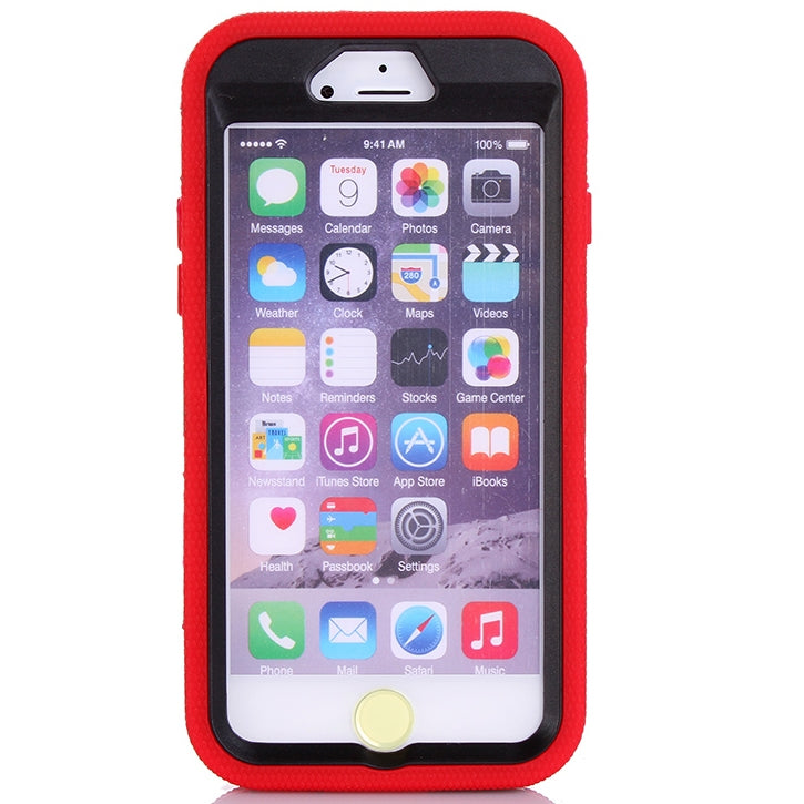 Shockproof Touch Screen + Silicone + Hard Plastic Combination Case with Ring Holder for iPhone 6