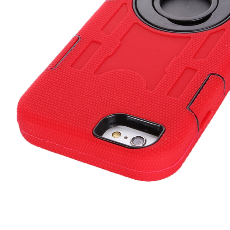 Shockproof Touch Screen + Silicone + Hard Plastic Combination Case with Ring Holder for iPhone 6