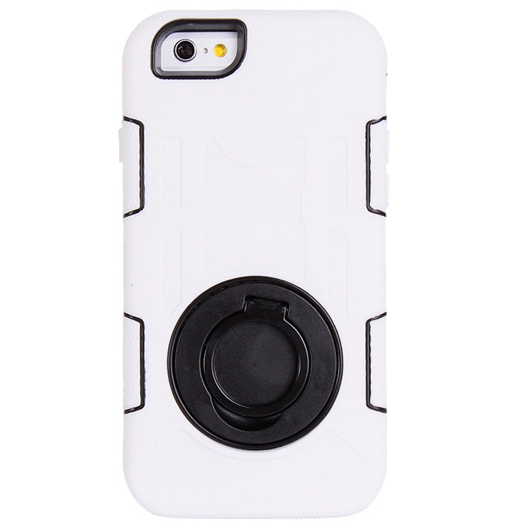Shockproof Touch Screen + Silicone + Hard Plastic Combination Case with Ring Holder for iPhone 6