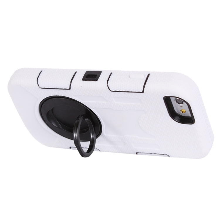 Shockproof Touch Screen + Silicone + Hard Plastic Combination Case with Ring Holder for iPhone 6
