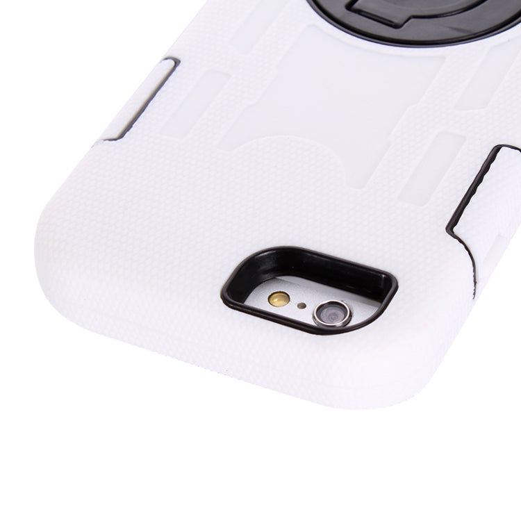 Shockproof Touch Screen + Silicone + Hard Plastic Combination Case with Ring Holder for iPhone 6