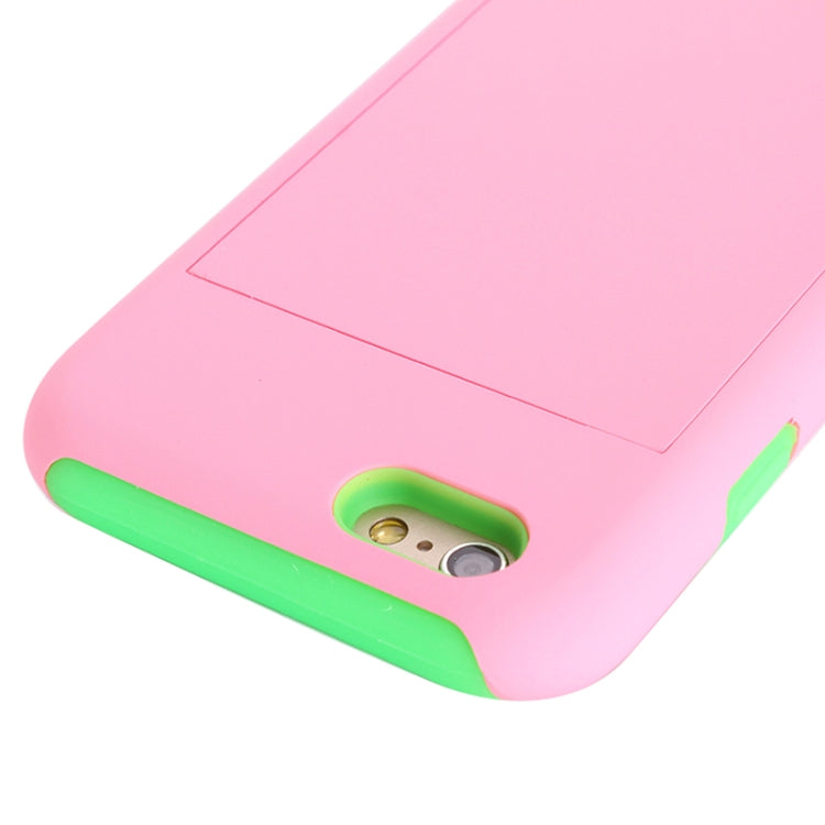 Plastic + Silicone Combination Case with Holder & Card Slot for iPhone 6 & 6S