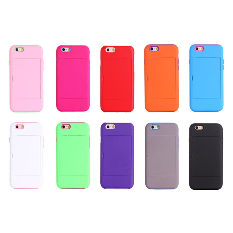 Plastic + Silicone Combination Case with Holder & Card Slot for iPhone 6 & 6S