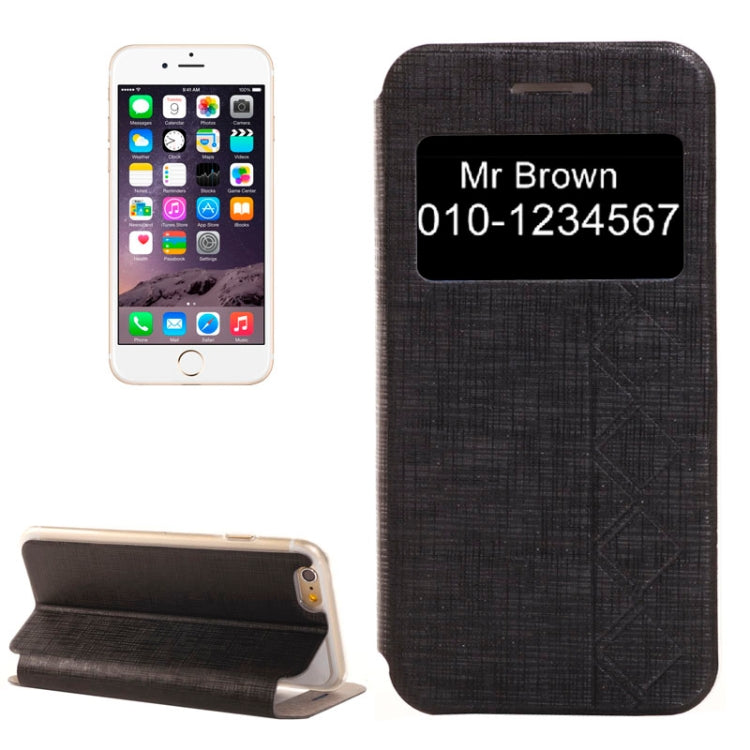 Plaid Texture Leather Case with Holder and Call Display ID for iPhone 6 & 6S