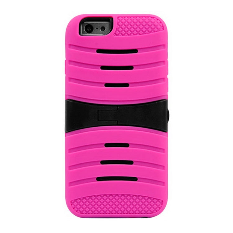 Stripe Pattern Silicone + Plastic Combination Case with Holder for iPhone 6 & 6S