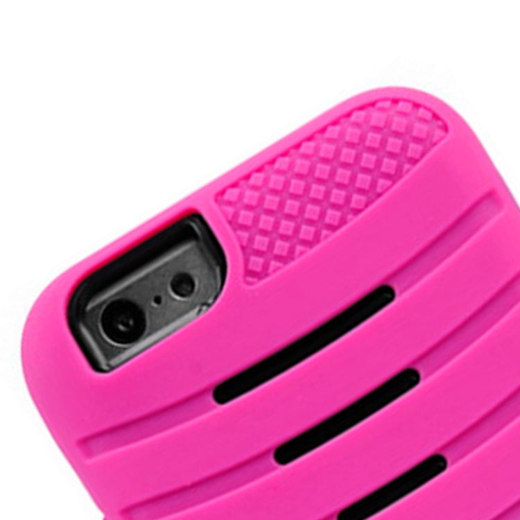 Stripe Pattern Silicone + Plastic Combination Case with Holder for iPhone 6 & 6S