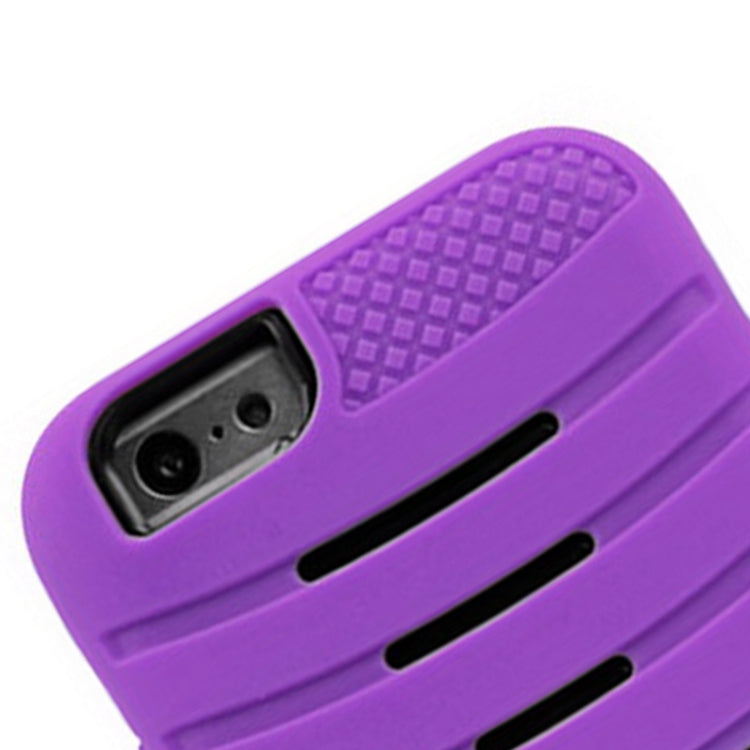 Stripe Pattern Silicone + Plastic Combination Case with Holder for iPhone 6 & 6S